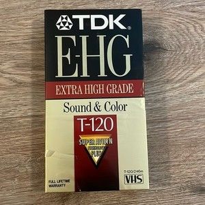 TDK EHG Extra High Grade VHS Tape T-120 6 Hour Sealed New Blank